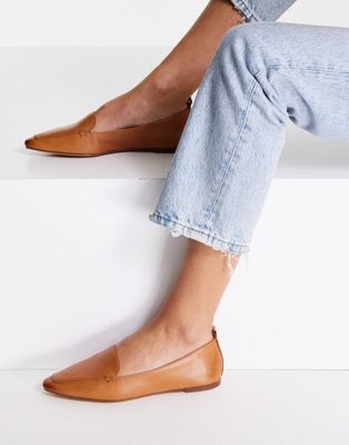 Aldo orsoniflex leather square toe loafers in tan