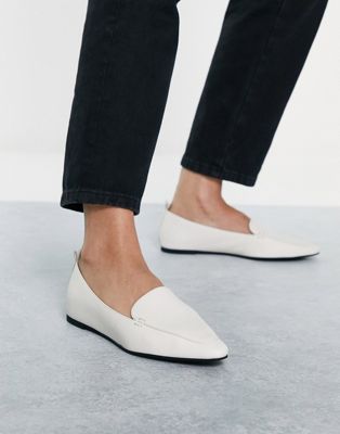 Aldo orsoniflex leather square toe loafers in white - ASOS Price Checker