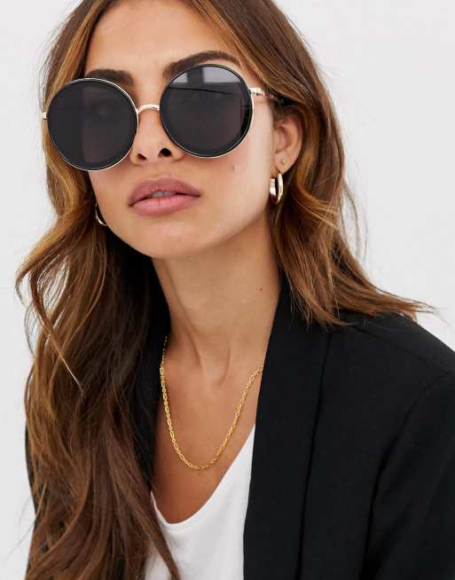 Round oversized hot sale sunglasses