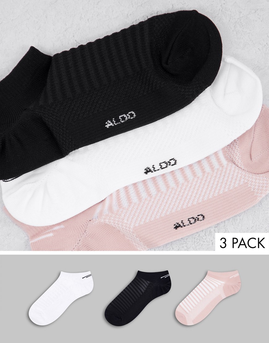 ALDO pack of 3 athletic socks in neutrals-Multi