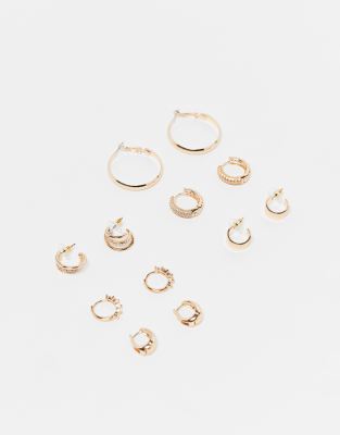ALDO ALDO pack of 6 assorted hoop earrings in gold