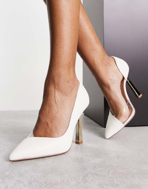 Pointed toe sale heels white