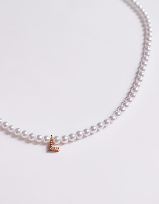 Aldo - Parelketting met 'L' initiaal in goud, 2 van 3