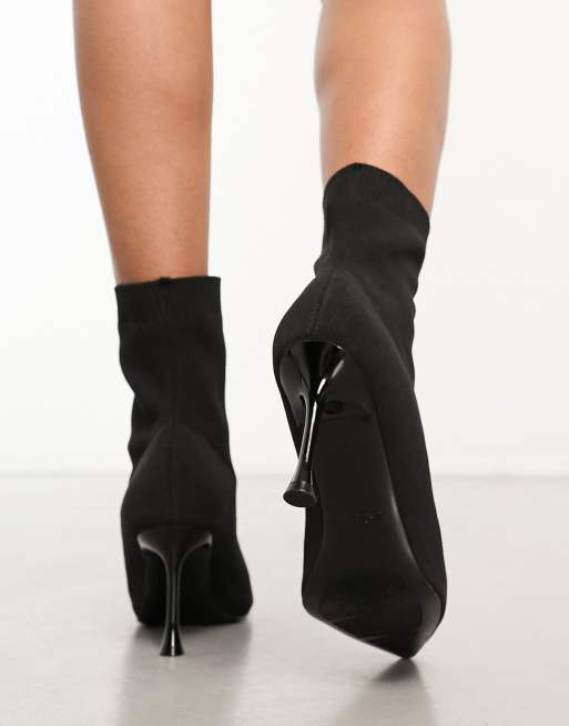 ALDO Phara stiletto heel ankle boots in black knit ASOS