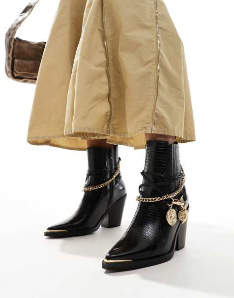 ALDO Phenix Western Heeled Ankle Boot in Black - view 1
