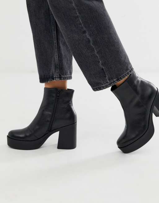 ALDO platform heel leather boot | ASOS