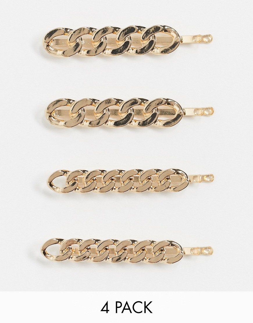 ALDO - Praenna - Confezione multipack di fermagli per capelli oro con catenina