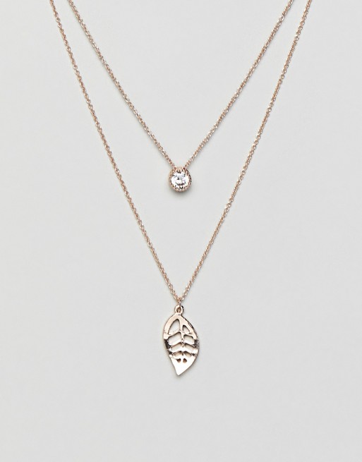 ALDO Praesa delicate leaf layering necklace in silver