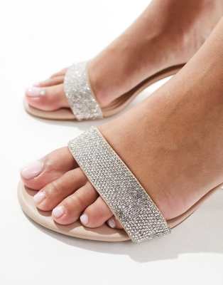 Aldo Pristine Embellished Block Heel Sandals In Neutral