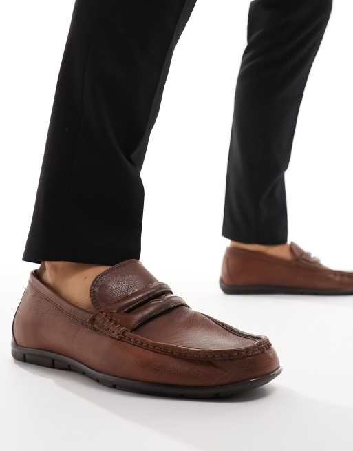 ALDO Prose classic leather loafers in tan | ASOS