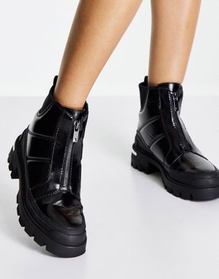 ALDO Pufferstep flat padded ankle boots with warm lining in black - ASOS Price Checker