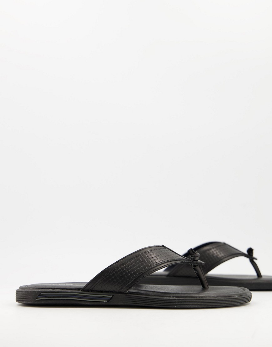 Aldo putgraaf leather thong sandals in black