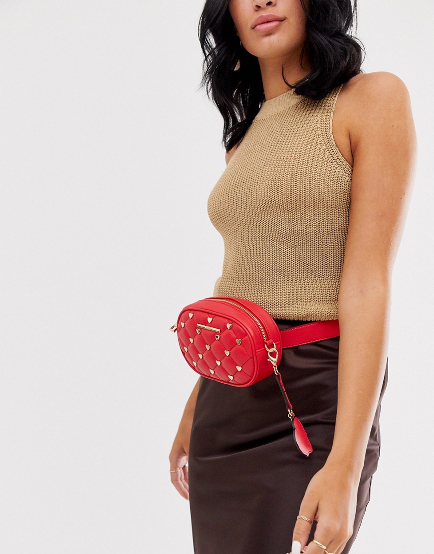 Aldo Quilted Studded Bag-Red