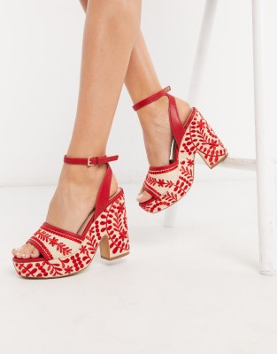 red aldo sandals