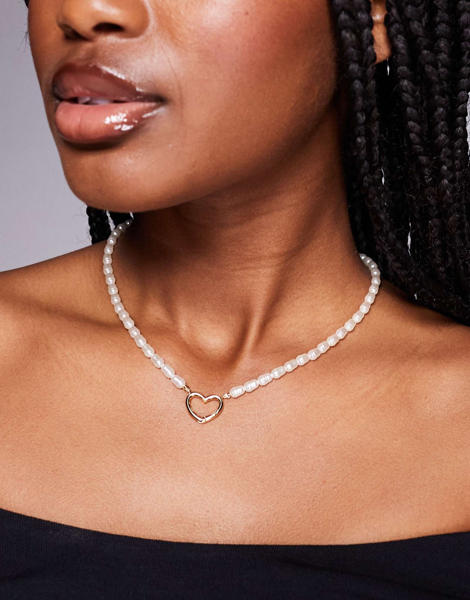 Золотое колье с жемчугом и сердечком ALDO Rachellee