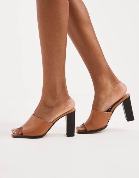 ALDO Re-Sophia block heeled sandal in brown leather - view 1