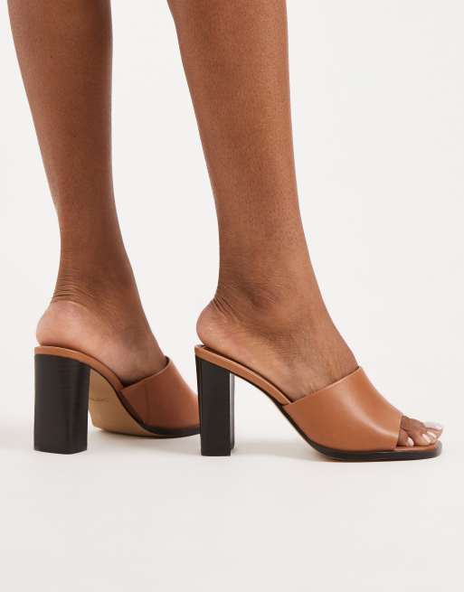 Aldo Re-Sophia block heeled sandal in brown leather, 3 of 4