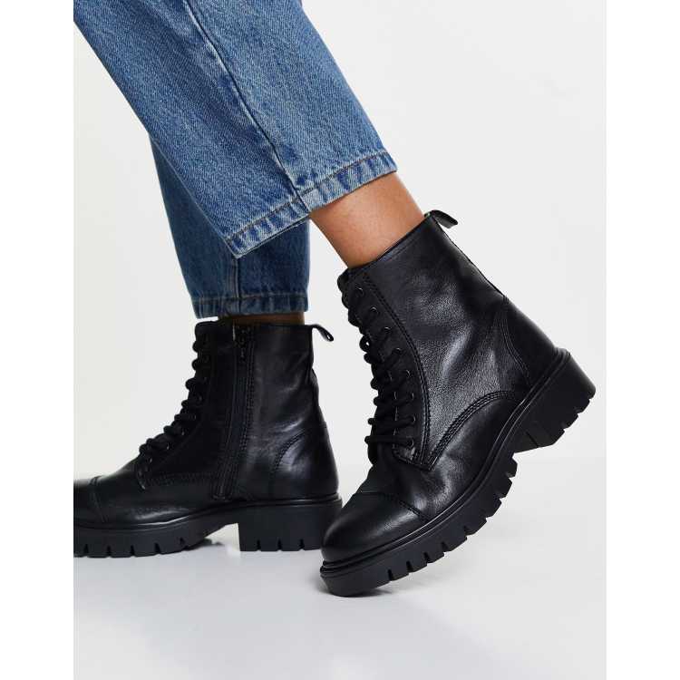 Aangepaste Verminderen Weven ALDO Reilly leather lace up boots in black | ASOS