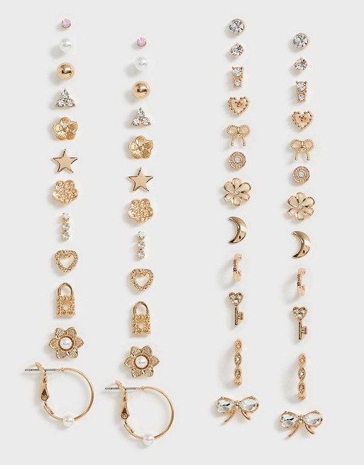 ALDO Reitdiep multipack stud earrings in gold