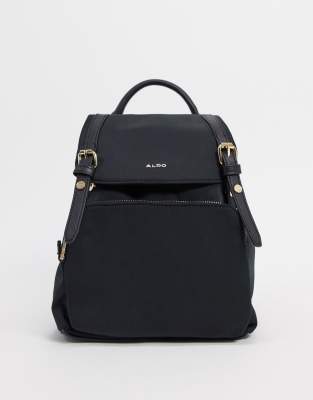 Rella backpack with gold detailing in black polyester - BLACK