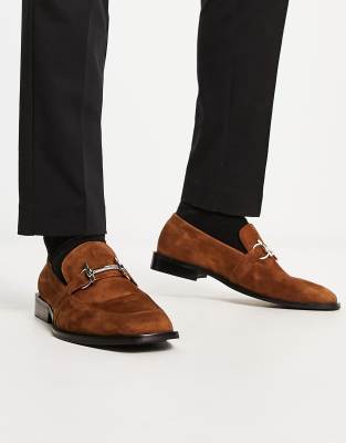 Aldo - Reuben - Mocassini in camoscio color cognac con morsetto 