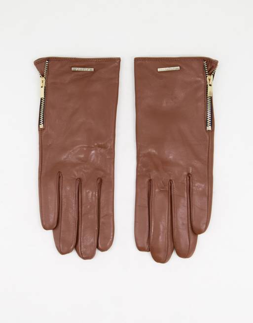 ALDO Rhelian leather gloves in tan