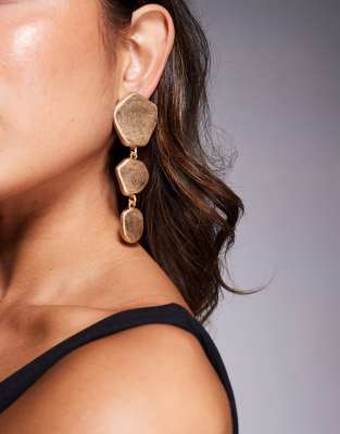 ALDO ALDO rheya statement brushed drop earrings in gold