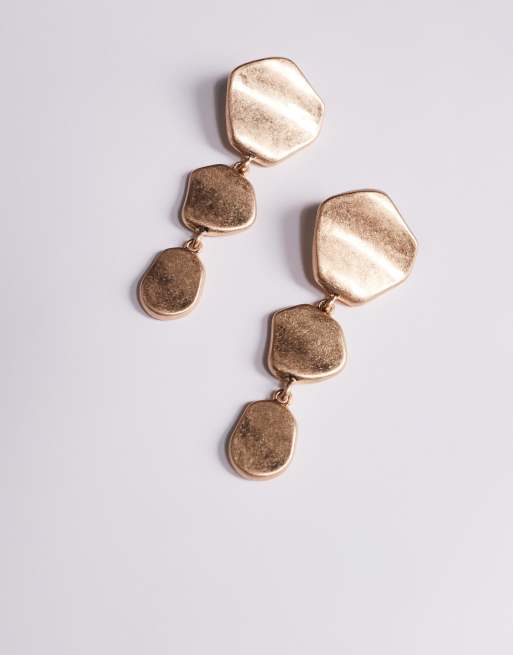 ALDO rheya statement brushed drop earrings in gold