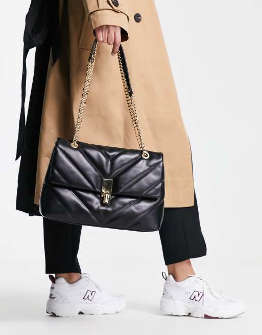 ALDO Rhiladia large quilted cross body bag in black ASOS