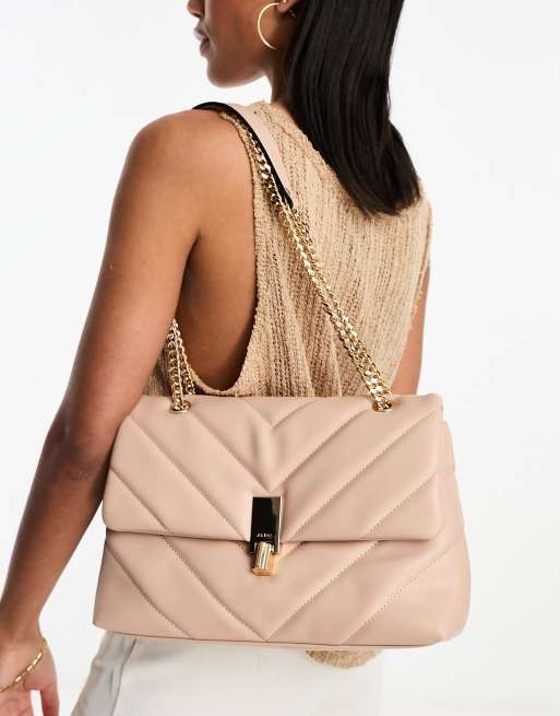 ALDO - Rhiladia - Quiltet crossbodytaske i beige og guld, 2 af 4