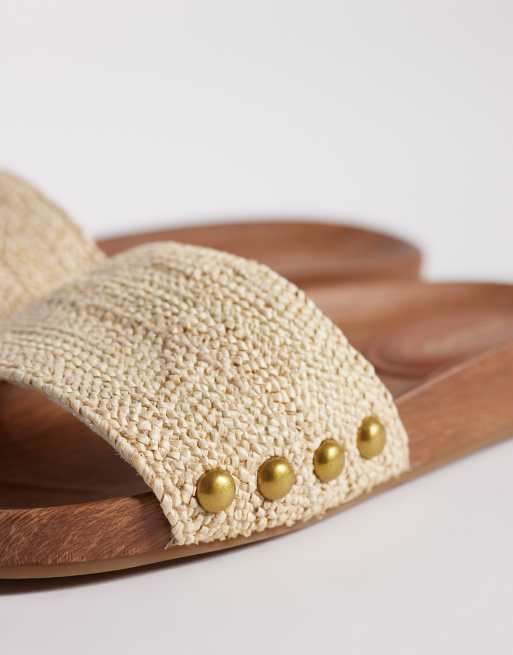 Aldo Rooted flat sandals in beige, 2 of 4