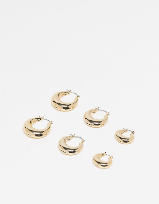 ALDO - Rothorn - Confezione multipack di orecchini a cerchio spessi color oro 