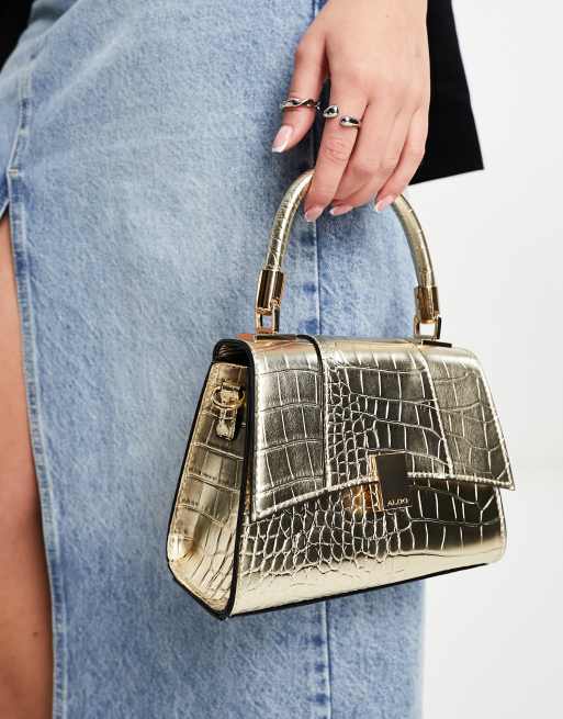 ALDO Rotoua mini bag in metallic croc ASOS