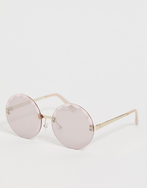 ALDO round sunglasses in light pink