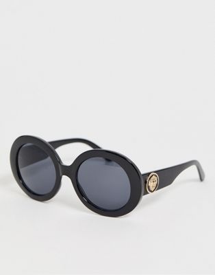 ALDO – Runda solglasögon i oversize-modell-Svart