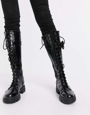 aldo black lace up boots