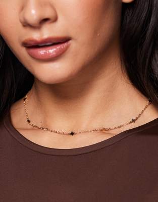 ALDO - Samantha - Zarte, goldfarbene Halskette mit Kleeblattanhänger