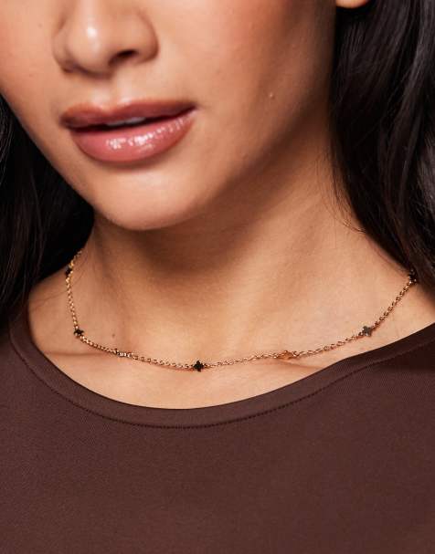 ALDO samanthah dainty clover necklace in gold - view 1