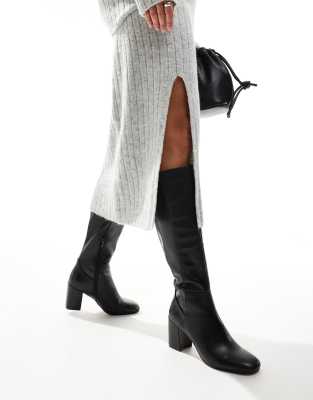ALDO - Satori - Kniehohe, elastische Stiefel in Schwarz