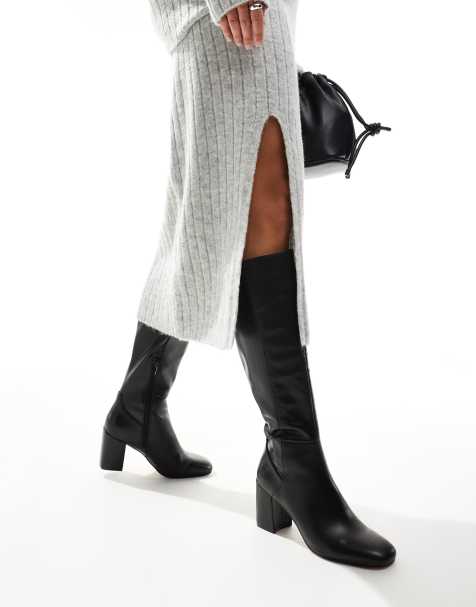 ALDO – Satori – Kniehohe, elastische Stiefel in Schwarz - view 1