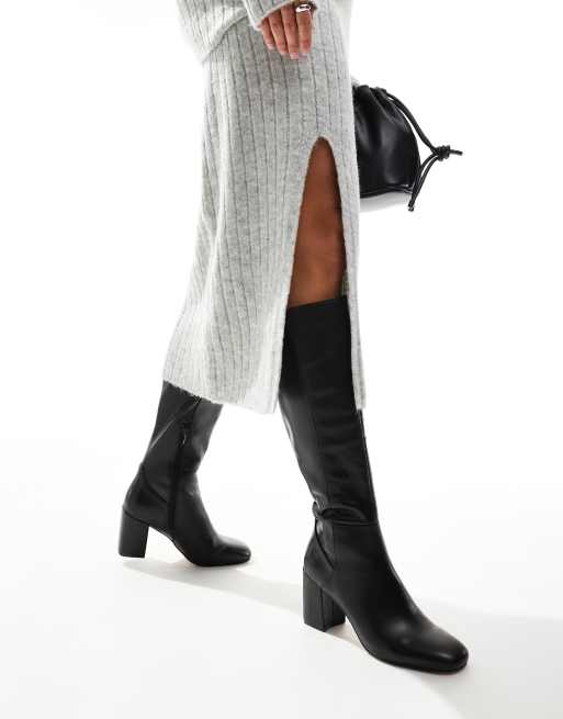 ALDO – Satori – Kniehohe, elastische Stiefel in Schwarz