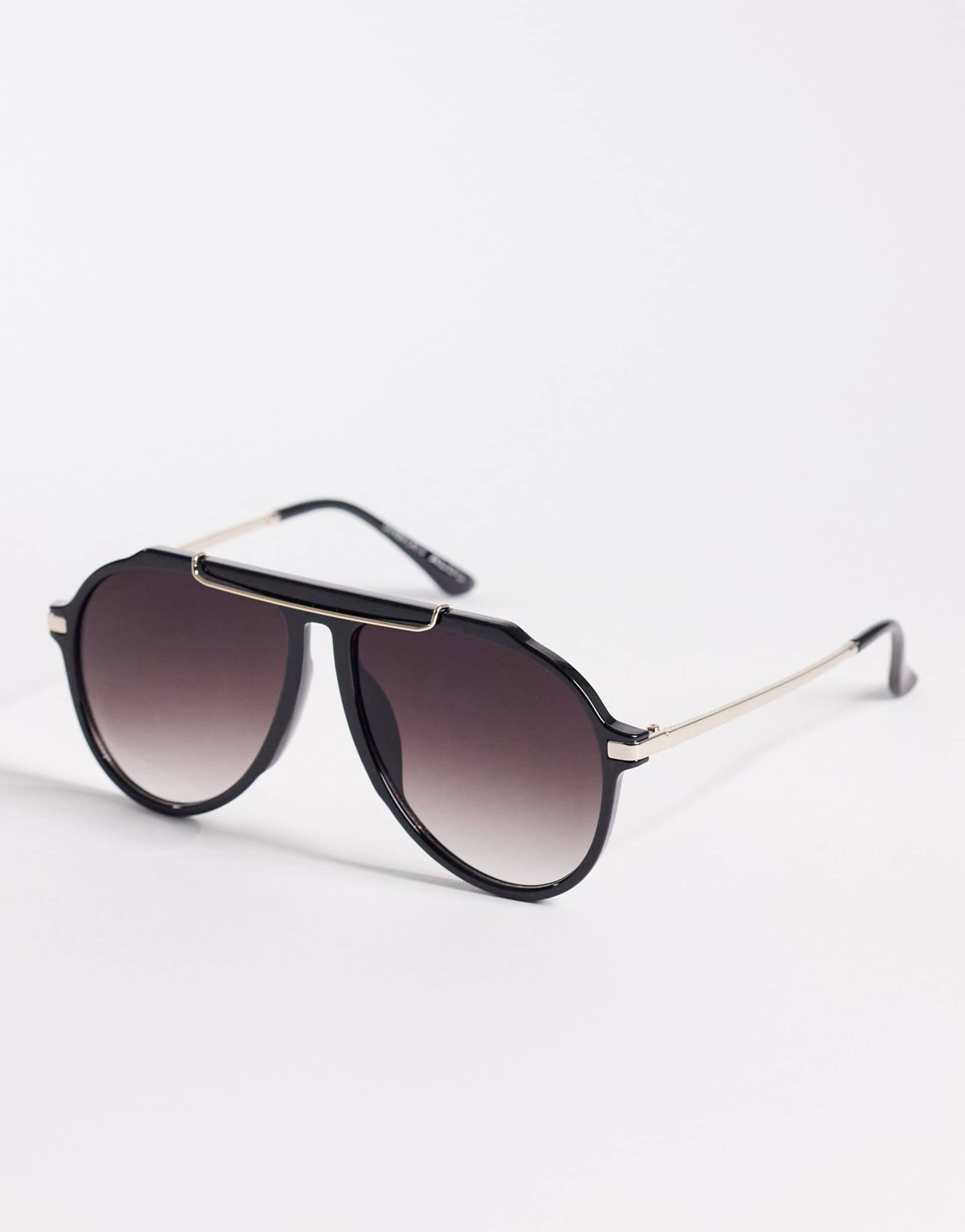 aldo scaarlet aviator sunglasses in gold tone and black