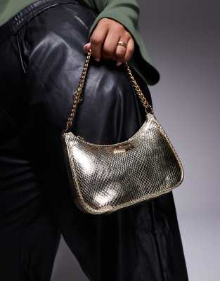 ALDO - Schultertasche in Metallic-Gold mit Kettendetail-Goldfarben