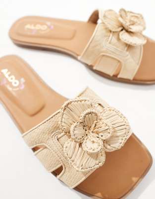 Aldo Seaflower Slide Sandal In Neutral