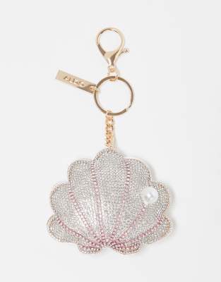 Seashellia shell bag charm in gold-pink