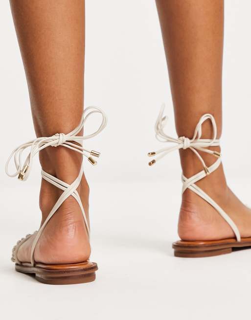 Lace up beach sandals on sale sheinlook