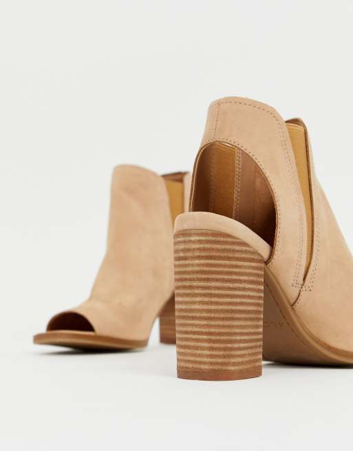 ALDO Selalla peep toe block heeled in beige | ASOS