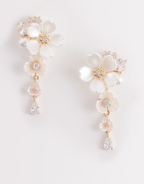 ALDO seriena dainty faux pearl flower drop earring - view 1