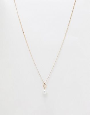 ALDO Sevarede pearl pendant necklace in gold | ASOS