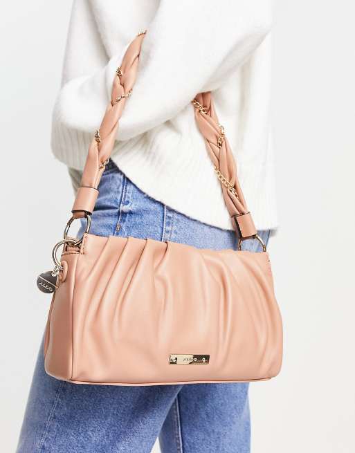 Aldo shoulder bag with twisted handle in brown | ASOS